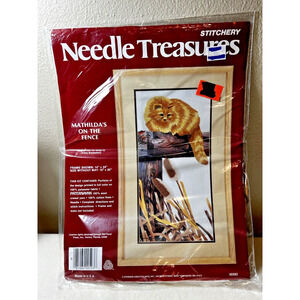 Needle Treasures Stitchery #00593 Mathilda’s On The Fence Cat by Amy Brackenbury